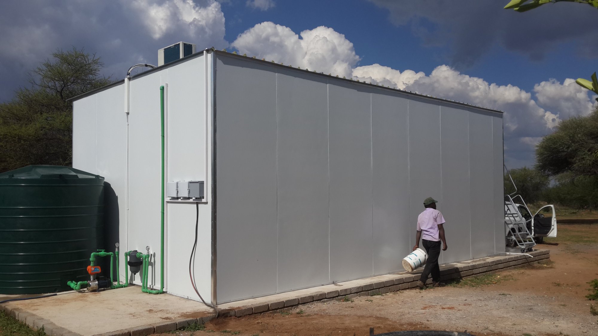 CEA system lit at dusk